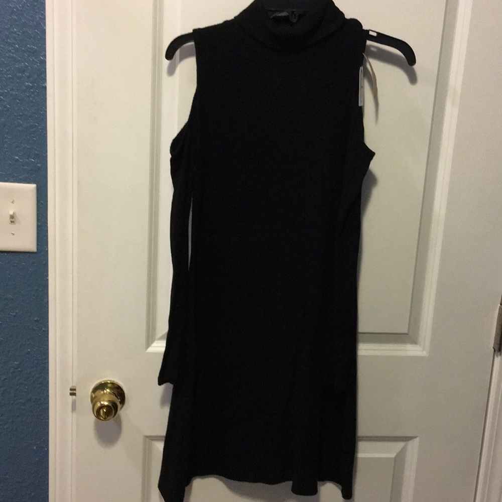 Brand new black Cold shoulder turtleneck dress